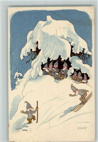 1919 Künstlerkarte sign Kreidolf - Winter - Juventute