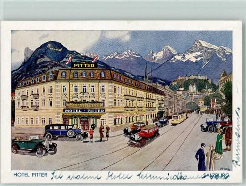 Salzburg Hotel Pitter sign Künstlerkarte