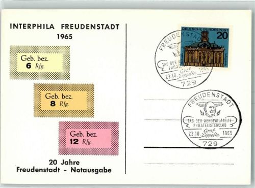Freudenstadt Interphila - SST Freudenstadt Tag der Philatelie Phila Club Graf Zeppelin 23,10.1965