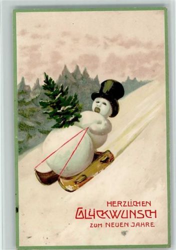 Schlittenn Tannenbaum Neujahr Zylinder