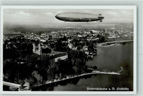 Friedrichshafen 1939 über der Stadt Fliegeraufnahme LZ 129 AK