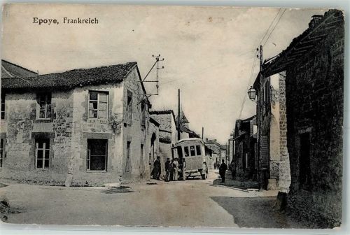 Epoye 1917 Straße Auto Briefstempel Eisenbahn Betriebskompagnie Nr.74 Feldpost