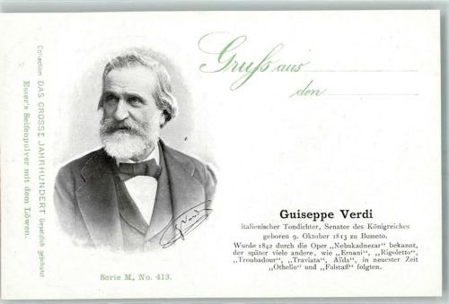 Das grosse Jahrhunder Werbung Essers Seifenpulver Serie M Nr. 413 Guiseppe Verdi
