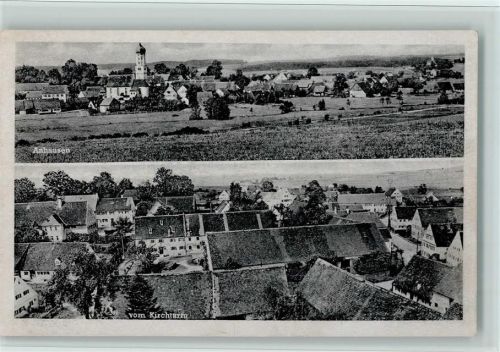 Anhausen 1940 Teilansicht und vom Kirchturm gesehen, AK