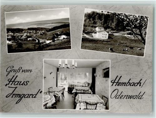 64753 W6126 Hembach 1971 Foto AK Pension Haus Irmgard mit Innenansicht, gute Erhaltung AK