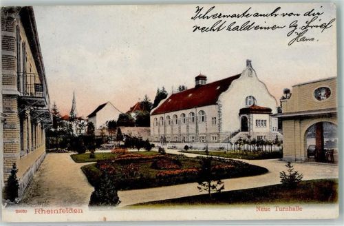 79618 W7888 Rheinfelden , Baden 1905 Gebrauchsspuren Neue Turnhalle