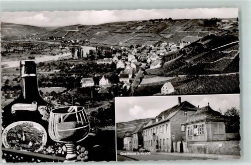Randersacker Boxbeutel Weinglas Gasthaus Krone Fotomontage