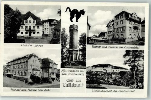 Waldkatzenbach Kurheim Löwen Gasthof Pension Zum Adler Aussichtsturm auf dem Katzenbuckel Gasthof und Pension Zum Katzenbuckel