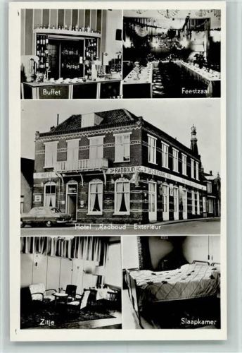 Medemblik Hotel Radboud mit Interieur : Buffet, Festsaal, Schlafzimmer , sehr gute Erhaltung AK