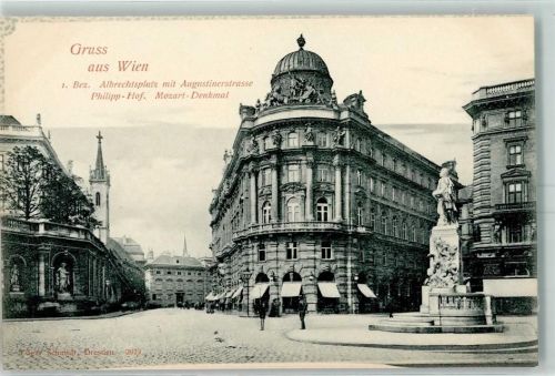 Wien Albrechtsplatz Augustinerstraße Philipp-Hof Mozart-Denkmal