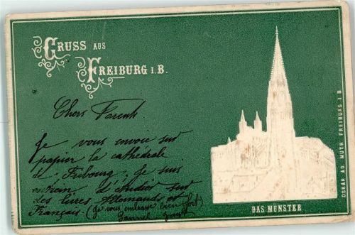 Freiburg 1903 Gruß aus Freiburg Freiburger Münster