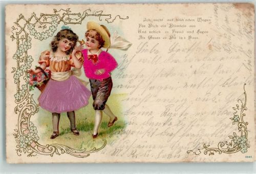 Prägedruck Kind Poesie / Liebe AK