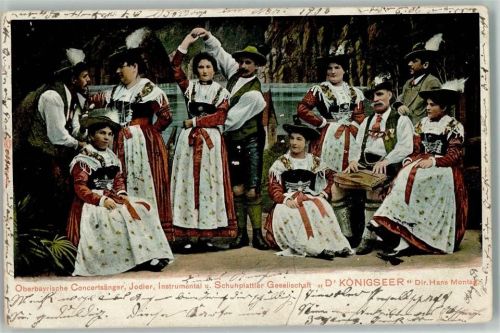 Schuhplattler Gruppe "Königseer" AK Zither , Trachten
