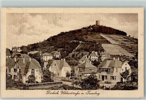 Durlach 1915 Uhlandstraße m. Turmberg