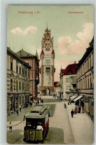 Freiburg 1915 Schwabentor Straßenbahn