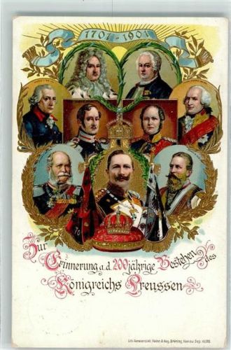 1901 Erinnerung 200 jähriges Bestehen Königreich Preussen AK