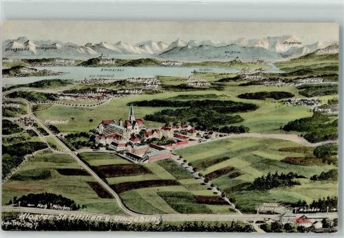 St. Ottilien Vogelschau Kloster St. Ottilien und Umgebung Eugen Felle