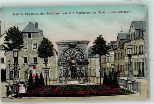 Ehrenfriedersdorf Denkmal Friedrichs des Streitbaren auf dem Marktplatz