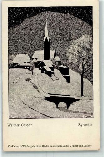 Walter Caspari - Sylvester - aus dem Kalender Kunst und Leben AK