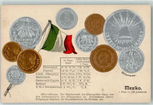 Münzen auf AK Nationalflagge