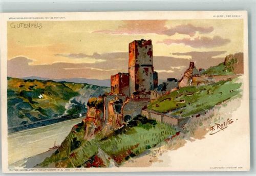 Kaub 1899 Kunstverlag Freytag III. Serie Der Rhein Nr. 5 - Gutenfels
