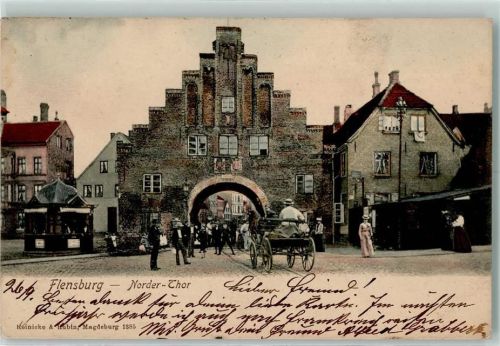 Flensburg 1902 Norder-Tor Pferdekutsche