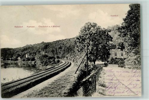 Leisnig 1911 Bahnhof Postamt Überfahrt nach d. Mailust Gasthaus Seergrund