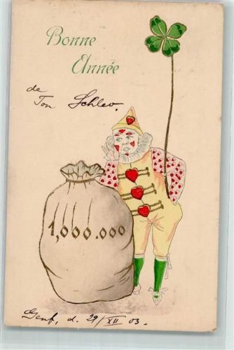 1903 Geldsack Bonne Annee Neujahr AK