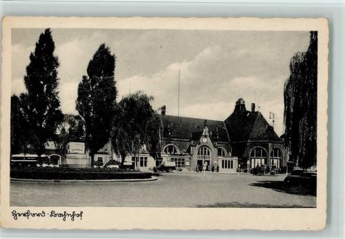 Herford Bahnhof , Kriegerdenkmal ca 1935 AK