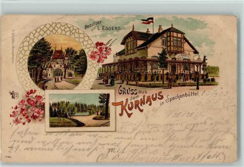 Speckenbüttel Gruss aus - Lithographie , Kurhaus Eggers - Ottmar Zieher