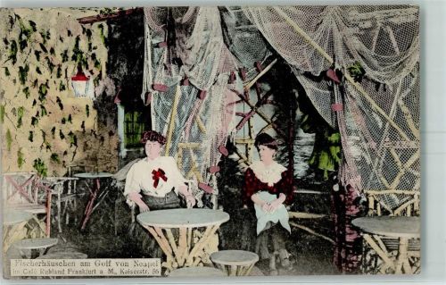 Frankfurt 1909 Fischerhäuschen am Golf von Neapel im Cafe Ruhland