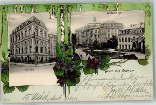Erlangen 1901 Anatomie Collegienhaus Veilchen