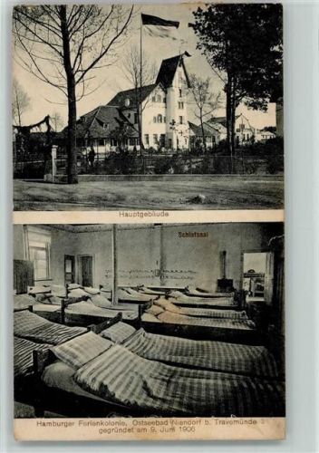 Niendorf/Ostsee 1913 Hamburger Ferienkolonie Hauptgebäude Schlafsaal