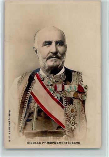 Nicolas Prince deMontenegro mit Orden geschmückt AK Adel Ausland 1903