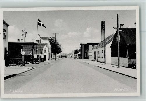 Ingstrup 1950 - Tankstelle, Strasse Gadeparti AK
