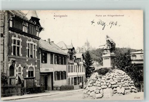 Königstein 1910 Partie am Kriegerdenkmal
