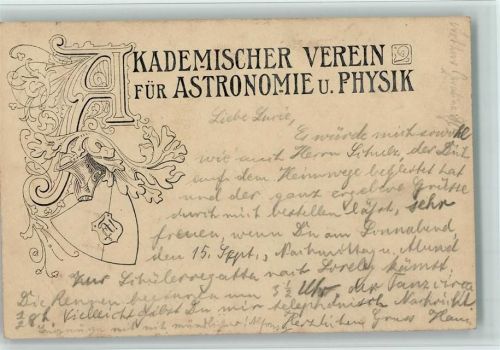1906 Akademischer Verein für Astronomie u. Physik AK
