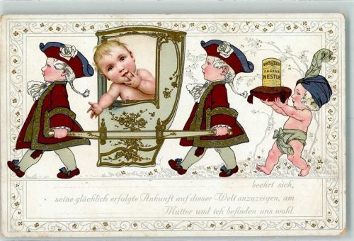 1900 Farine v. Nestle Baby Freudiges Ereignis Lithographie