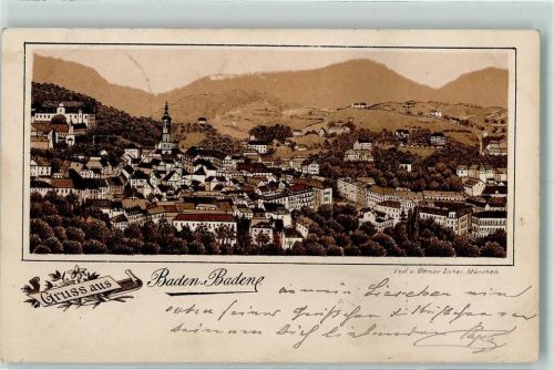 Baden-Baden Vorläufer Druck 1890-1895 Zieher, Ottmar