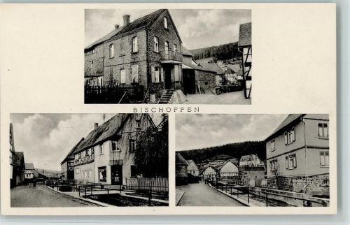 Bischoffen 1956 Straßenpartien AK