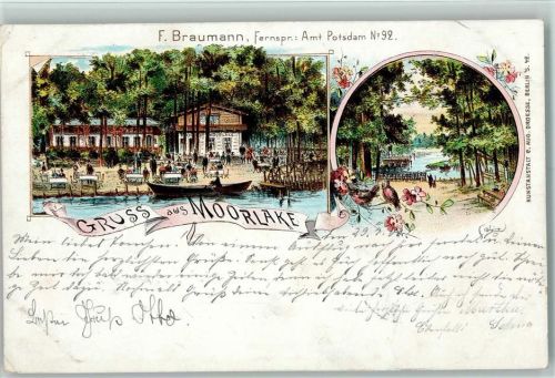 Wannsee Gruss aus - Lithographie - Restauration Moorlake