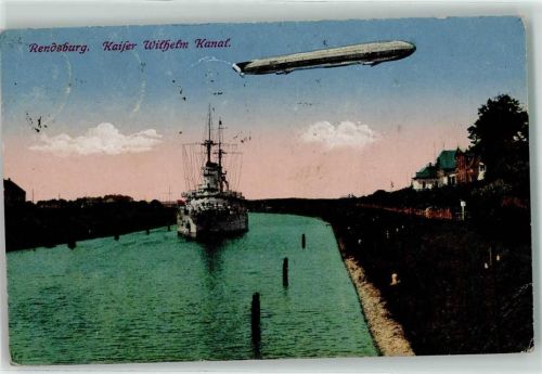 Rendsburg Kaiser Wilhelm Kanal Kriegsschiff Zeppelin