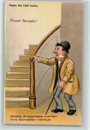 Neujahr Trinker Humor AK