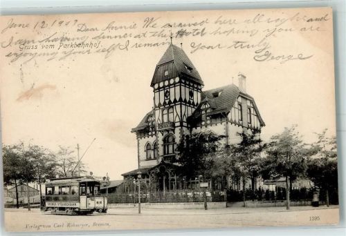 Bremen 1903 Parkbahnhof Straßenbahn