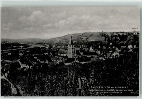 97236 W8701 Randersacker - Kirche Kapelle Weinbau Muschelkalkstein Industrie