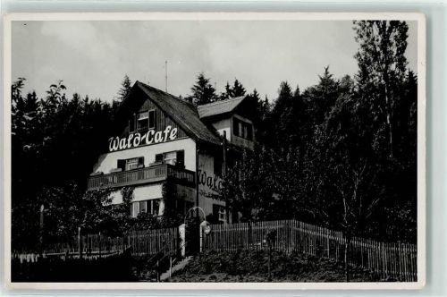 93167 W8411 Falkenstein , Oberpf Foto AK Wald-Cafe Ort lt. Verlag
