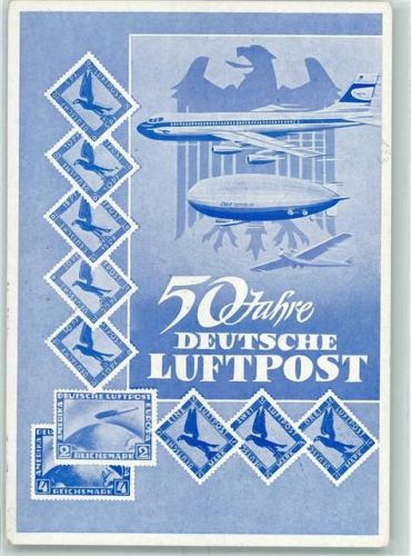 1962 50 Jahre Deutsche Luftpost Mit LH 200 Stuttgart-Kopenhagen 1962