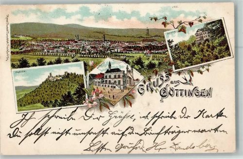 Göttingen 1899 Plesse Rathaus Romns Ortsansicht