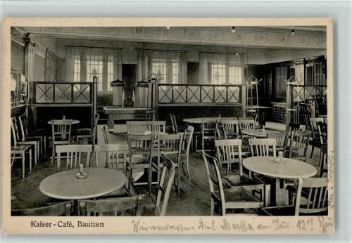 Bautzen 1915 Kaiser Cafe Innenansicht AK