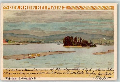 Mainz 1904 Der Rhein bei Mainz